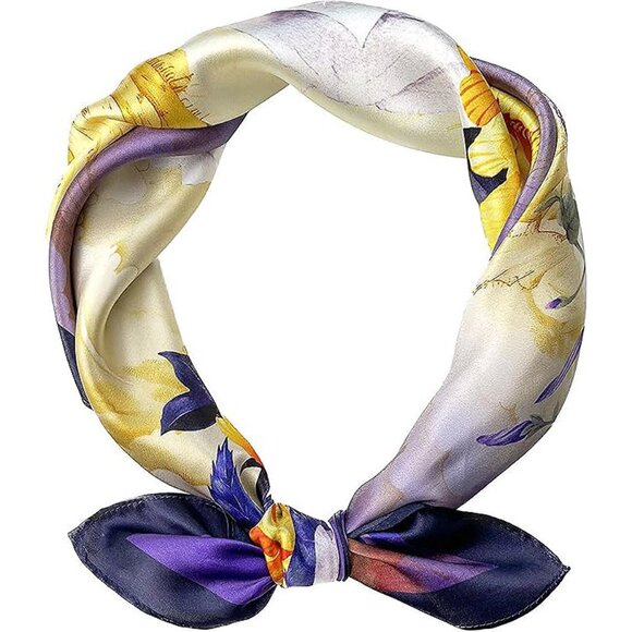 100% Mulberry Silk Square Light weight Hair Scarf Satin Designer